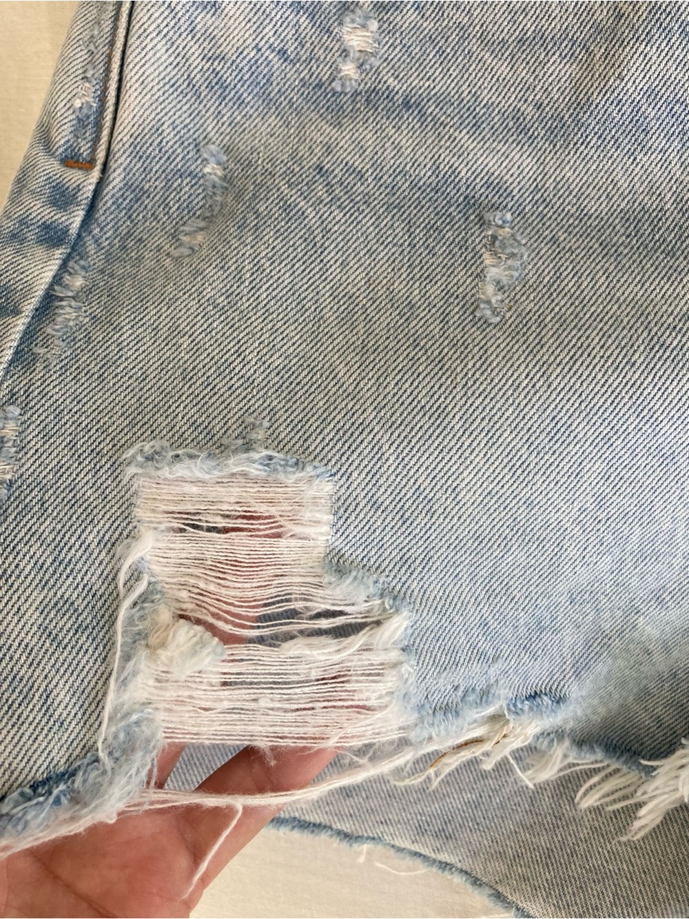 Agolde Jaden High Rise Distressed Shorts in Broken 27 - Picture 8 of 12